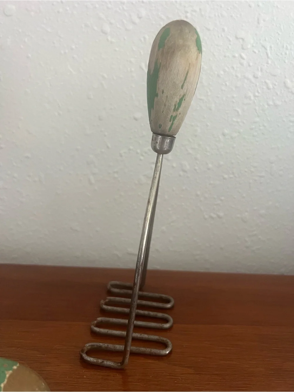 Vintage Green Hand Mixer and Potato Masher Set